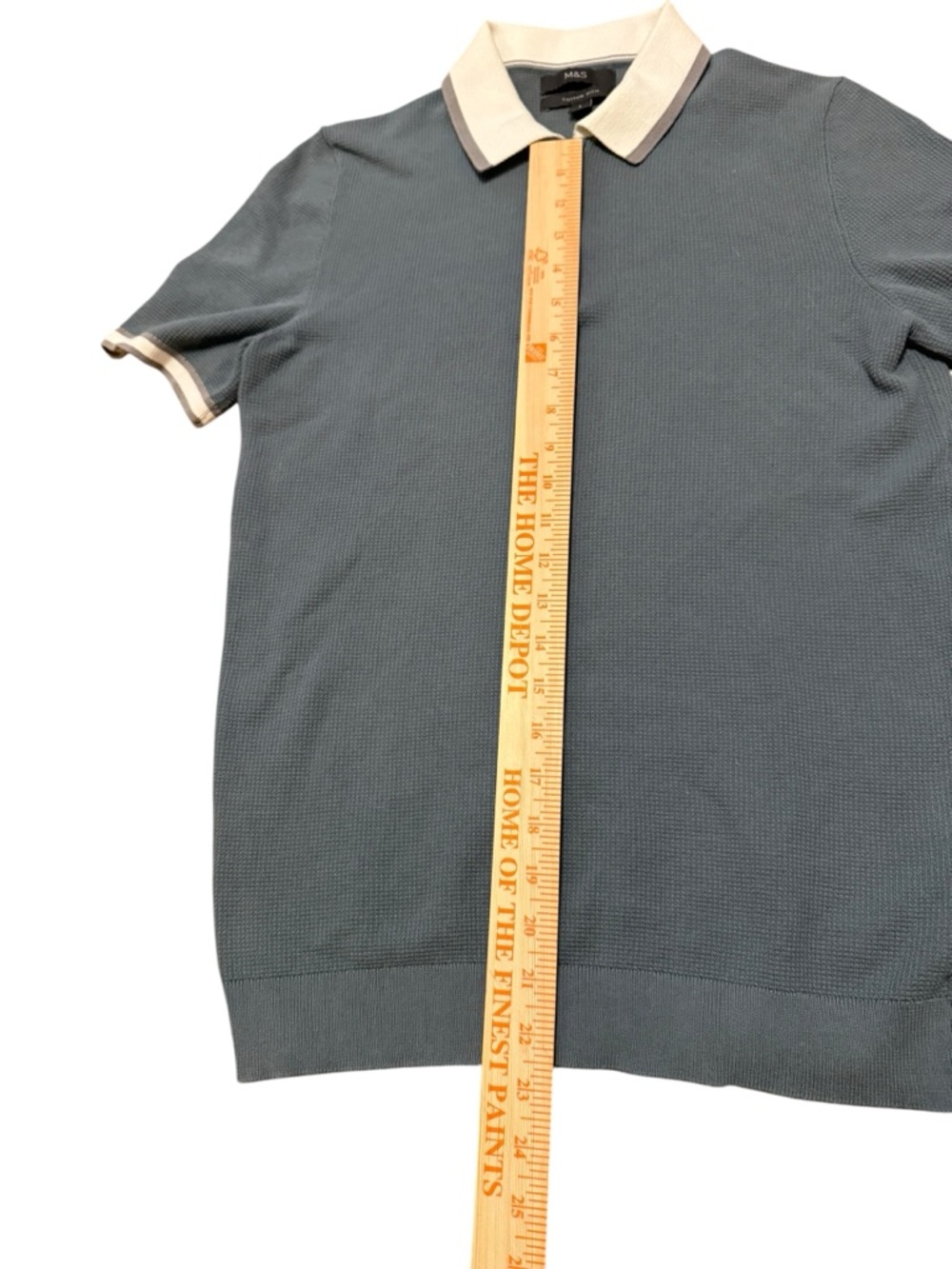 M&S Mens Cotton Polo Knit Shirt with Contrast Collar size Small - Picture 3 of 5